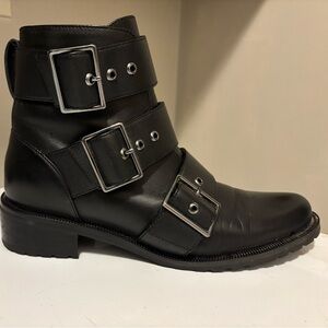 Blondo Black Ankle Boots with Buckle Straps